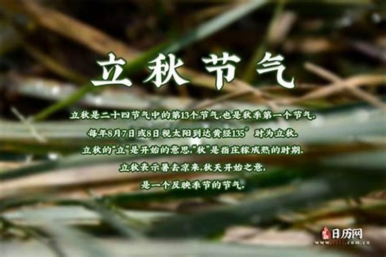 什么时候立秋