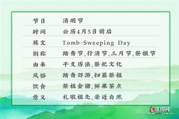 清明节是农历几月几号？