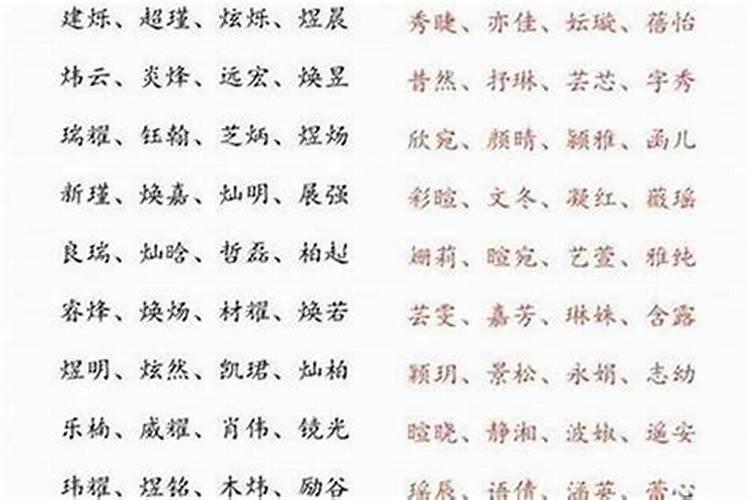 五行缺木和缺火的女孩名字。